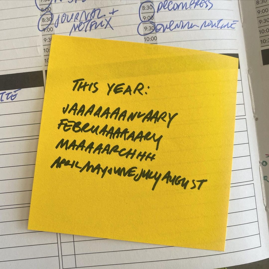 Post-it with this year written out