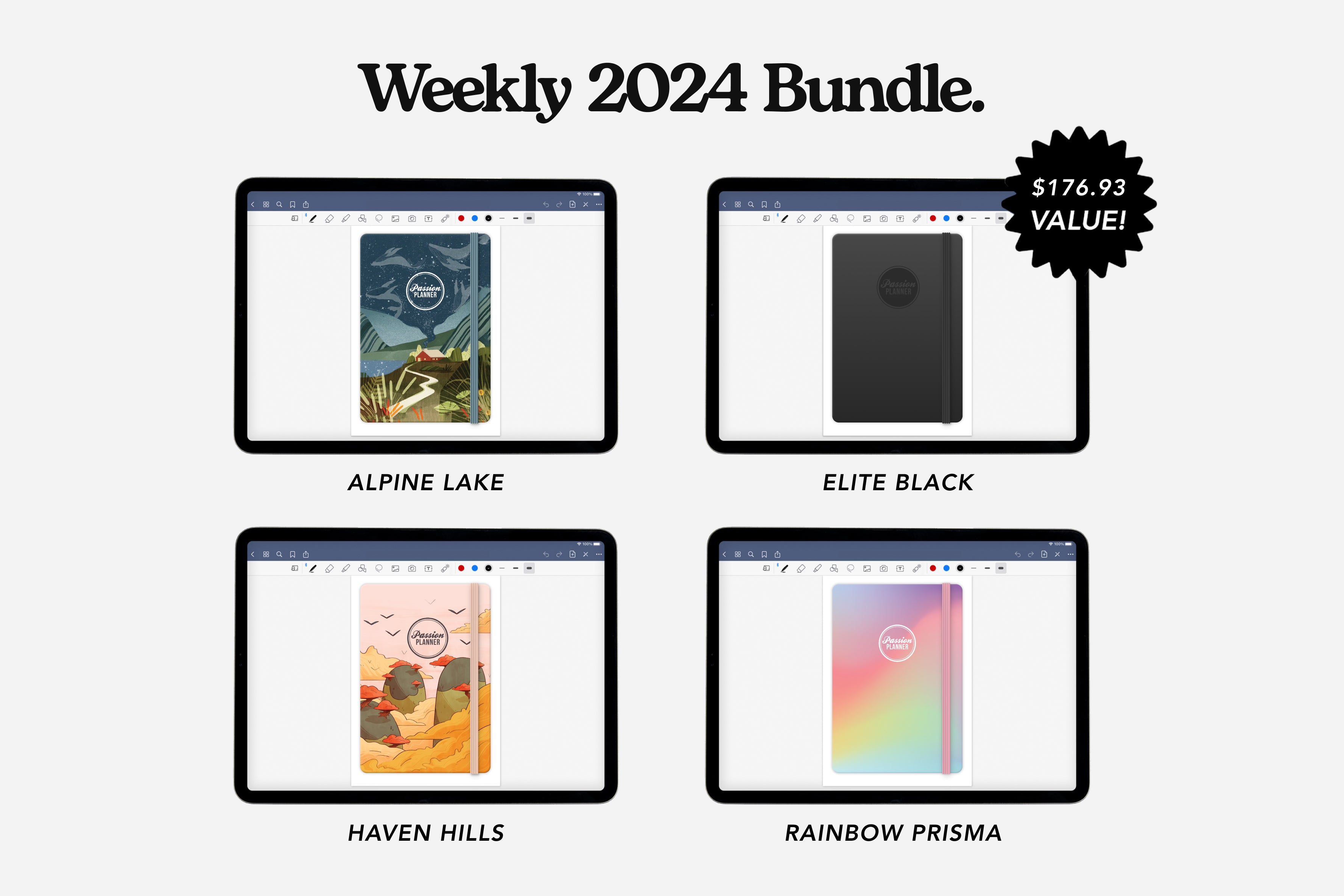 Digital Planner - Weekly 2024 - Bundle